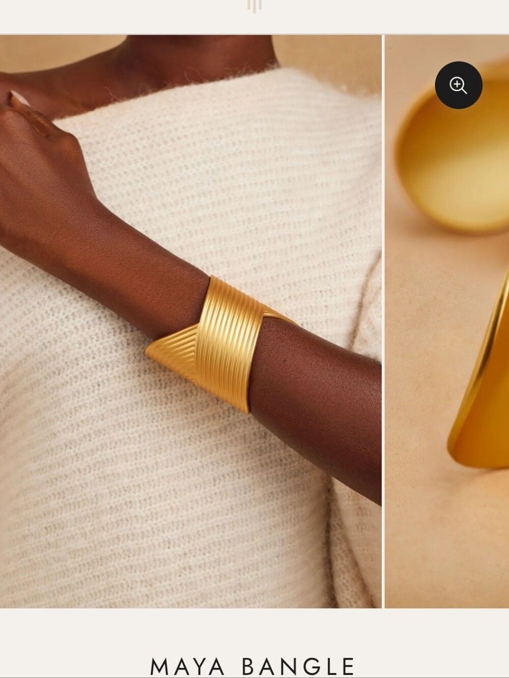 Maya Khoi Bangle Gold Statement Cuff  STANDARD
